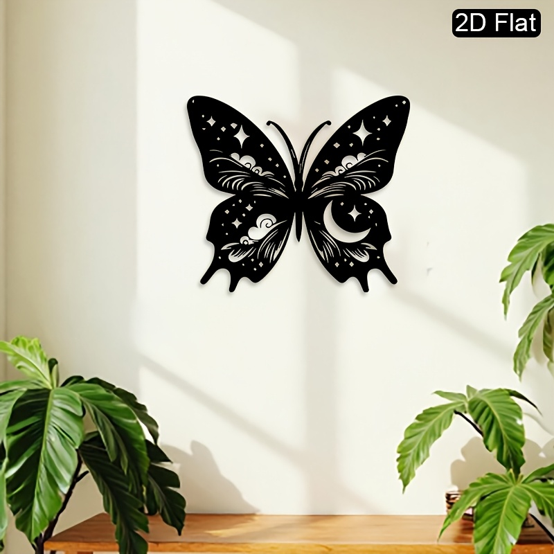 Art And Craft Studio - CIFBUY Décoration Murale Métallique Lune Papillon