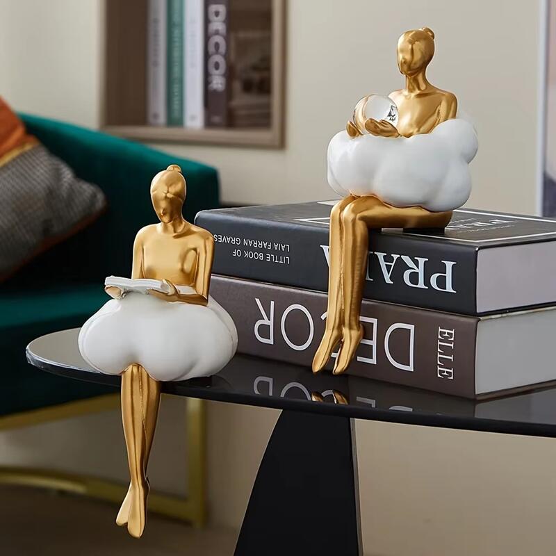 Art And Craft Studio - Statue de fille en résine, robe